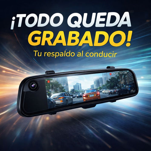 DriveGuard X™  Cámara de retrovisor dual HD, graba en todo momento.